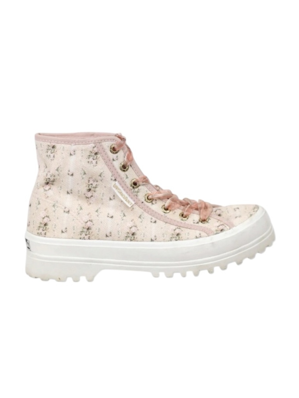 Superga x LoveShackFancy Alpina sneakers Porcelain Blush floral print NIB Size 8